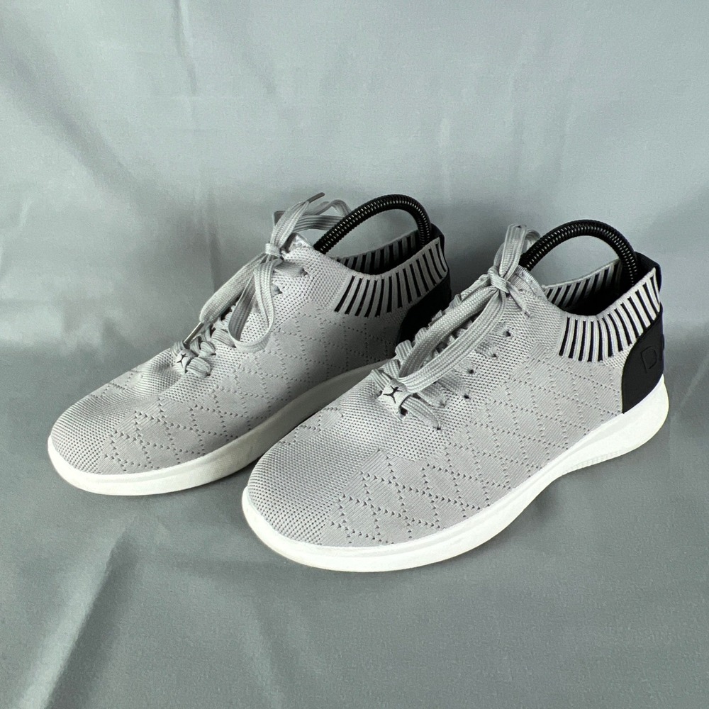 Danskin Now Walking Shoes Women's 9 Gray White Textile Upper Memory Foam Slip On